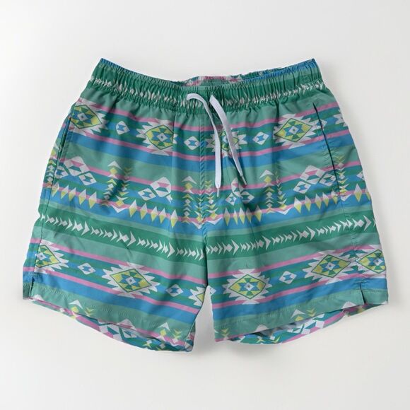Bear Bottom Swim Trunks Mens Size Medium Aztec 5.5” Inseam Summer Beach Swim - Picture 1 of 7